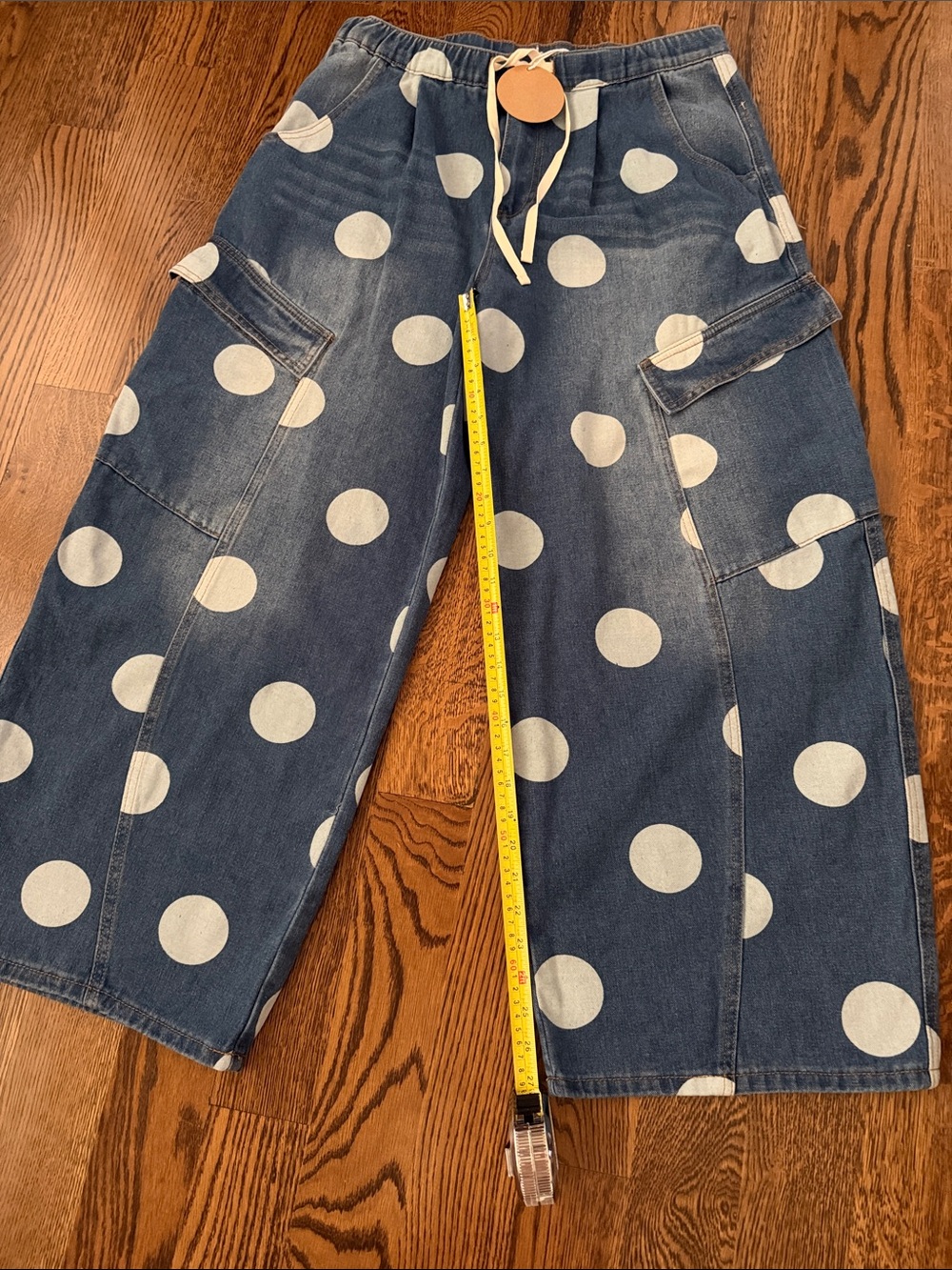 BiBi denim Wide-Leg Polka Dot Jeans large - Picture 5 of 7